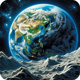 Meme: world view from moon image